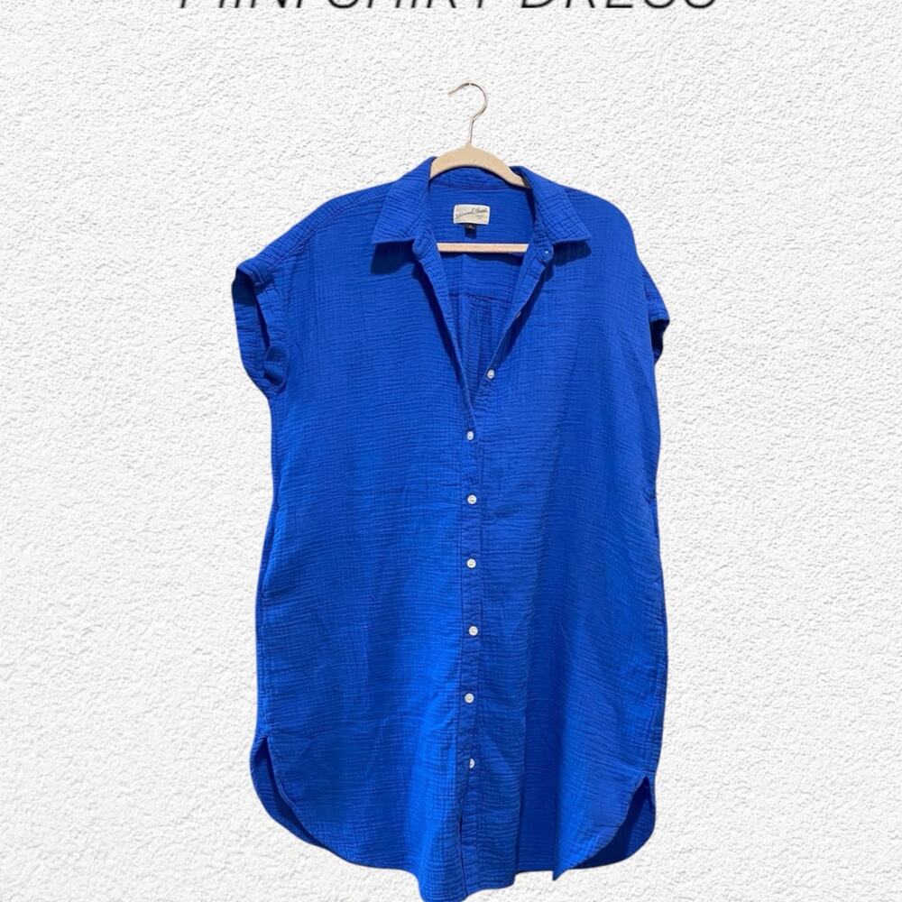 Universal Thread Women's Blue Mini Button-Down Shirt Dress Size Medium